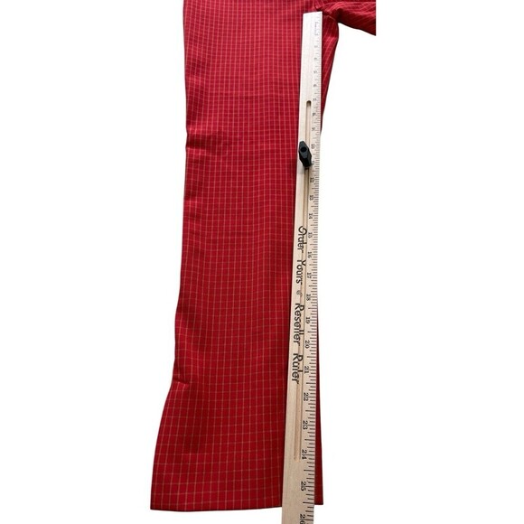 Anthropologie The Essential Slim Pant Peddle Pusher Ankle Windowpane Red Size 0 - Picture 10 of 14